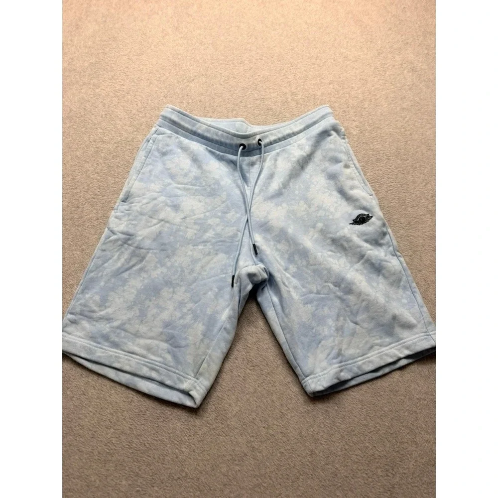 Jordan Mens Tie Dye Fleece Shorts Light Blue White Wings Logo CZ0850-434